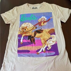Barbie Cream T-Shirt with Cowgirl and Horse Graphic